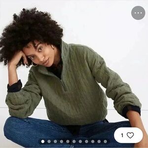 Madewell Diamond Jacquard Half Zip Pullover